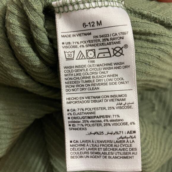 Old Navy Two Piece Green Rib Knit Ruffle Neck Flare Pants Matching Set Outfit - Picture 10 of 10